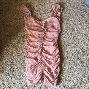 Womens Tiger Mist pink floral mini dress cap sleeve sz S